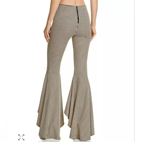 Alice and OliviaJinny Striped High/Low Flared Pants Size 4 - Picture 3 of 9